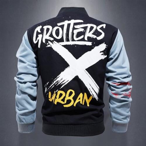 New Men Fashion Jackets Street Mens Print Patchwork Pockets Male Loose Trendy Wild Jacket Coat Plus Size 4XL Military Jacket