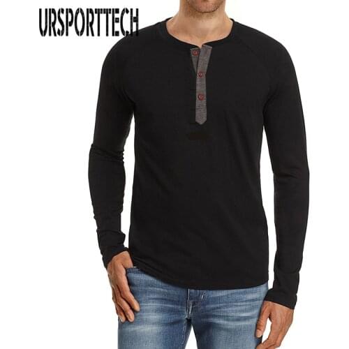 URSPORTTECH Brand Cotton T Shirt Men 2018 Spring Autumn New Long Sleeve T-Shirt Men Round Collar Tee Shirt Men Fashion Underwear