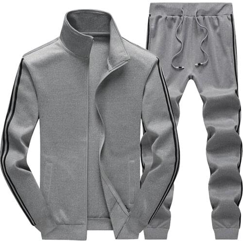 KKSKY Tracksuits For Men Casual Sportswear 2 Piece Set Mens Clothing Winter Polyester Gym Set Man Striped Pants+sets Coats Homme