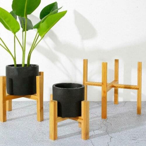 Floor Four-Legged Flower Stand Wooden Flower Pot Stand Sales Succulent Pot Bamboo Direct Tray Factory Flower N7J9