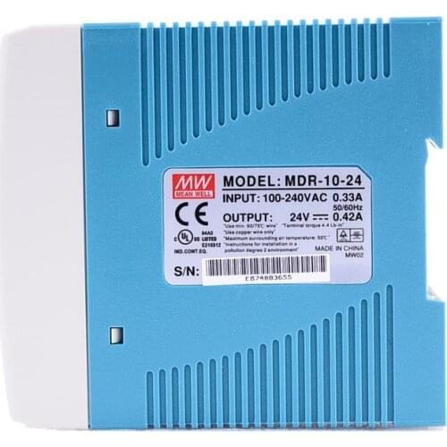 Original Mean Well MDR-10-24 DC 24V 0.42A 10W meanwell Single Output Industrial DIN Rail Power Supply