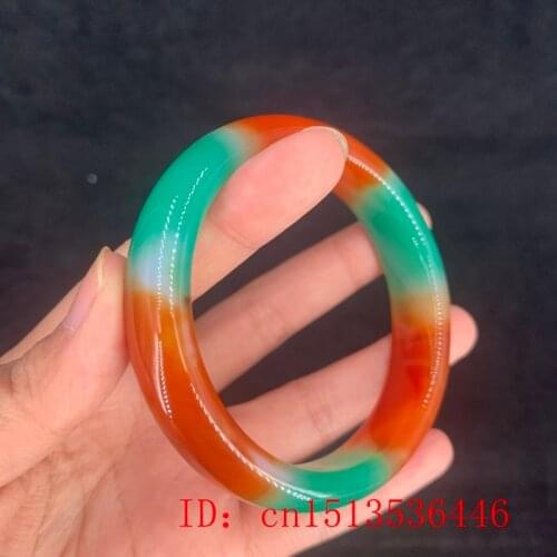 Genuine Natural Chalcedony Agate Jade Bangle Bracelet Fashion Charm Jewellery Accessories Hand-Carved Amulet Gifts for Women Men