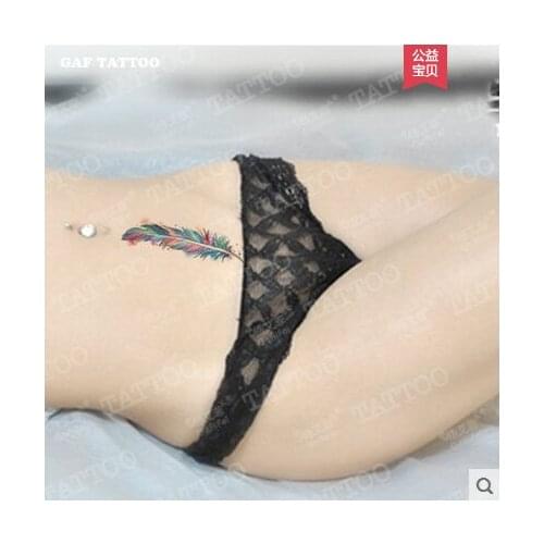Feather Butterfly Tattoo Sticker waterproof female simulation sexy flower arm tattoo cesarean scar