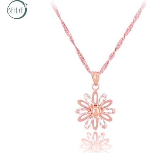 18K pure gold pendant au750 rose gold rotating sunflower high-end fashion classic Party Jewelry hot sale 2019 new products