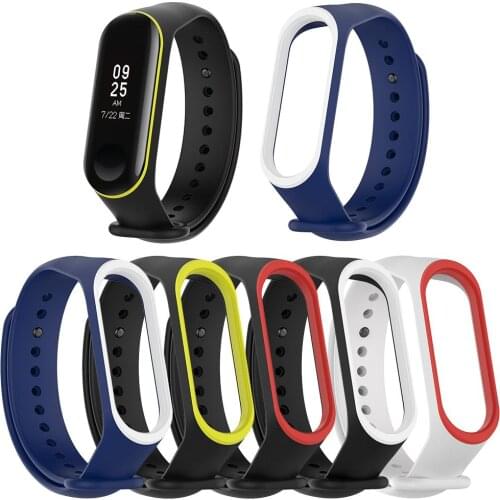 Adjustable Silicone Dual Color Smart Bracelets Wristband for Xiaomi Miband 3 4 Wear Comfortably With Moderate Softness