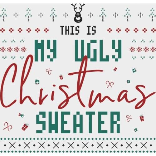 Merry Christmas Backdrop Red Green Ugly Sweater Background Family New Year Party Xmas Decor Photo Booth Studio Photography Prop