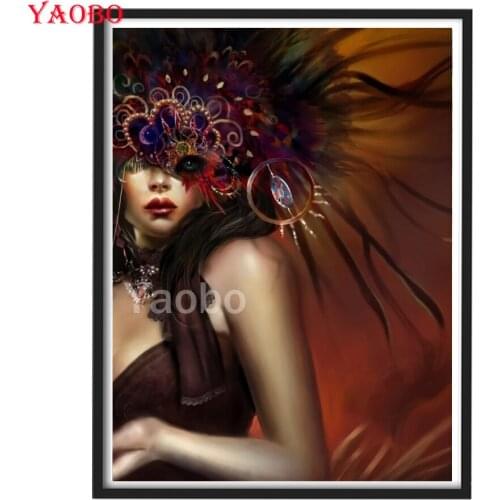 Needlework Art 5d Diamond Embroidery Fantasy Mask Beauty Diamond Painting Picture Of Rhinestone Mosaic Handmade Gift