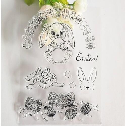 Happy Easter Transparent Clear Stamps NEW 2021 for DIY Scrapbooking / Photo Album Decorative Silicone Stamps Sheets