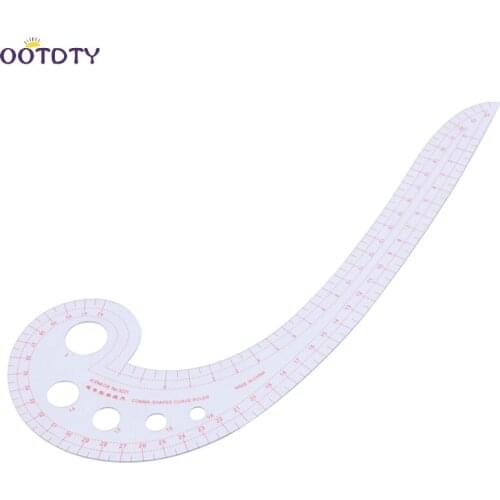 Sewing Ruler Comma Shaped French Curve Plastic Tailor Drawing Craft Tool