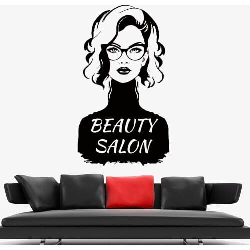Modern Wall Decals Beauty Salon Home Decor Fashion Style Woman Vinyl Home Furnishing Decorative Self-adhesive Wall Stickers Z195