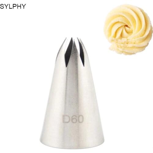 SYLPHY #D60 Pastry Nozzle Stainless Steel Icing Piping Nozzles Cream Cake Decorating Tips Baking Tool