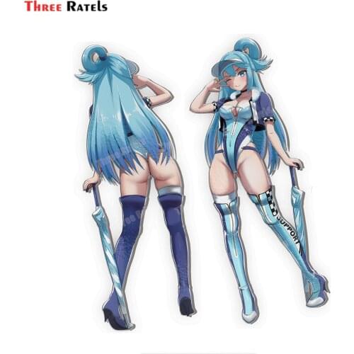 Three Ratels D113 Anime Race Queen Aqua Stickers For Passat B5 Auto Decal Car Accessories Vinyl Material Decor