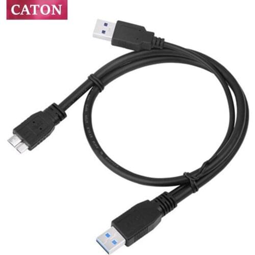 Dual USB 3.0 Type A to Micro-B USB Y Shape High Speed Cable for External Hard Drive Data Sync Charging