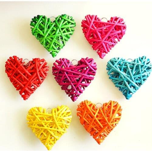 3Pics 10/15/20CM DIY Ornaments Wicker Ball Kids Toys Heart Suspension Christmas/Birthday&Home Wedding Party Decorations Gifts