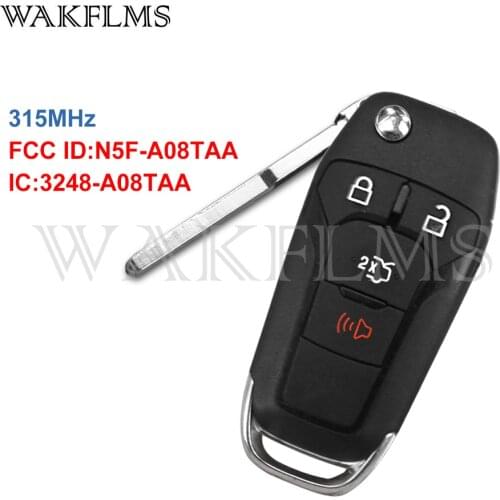 4 Buttons 315MHz 49 Chip HU101 Smart Flip Remote Key For Ford Fusion 2013 2014 2015 2016 2017 FCC ID N5F-A08TAA IC 3248-A08TAA