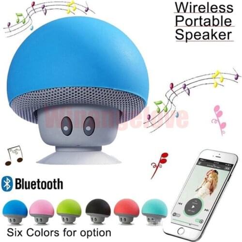 50pcs Wireless Mini Bluetooth Mushroom Portable Stereo Mini Speaker Hands Free Speakers for phone android phone