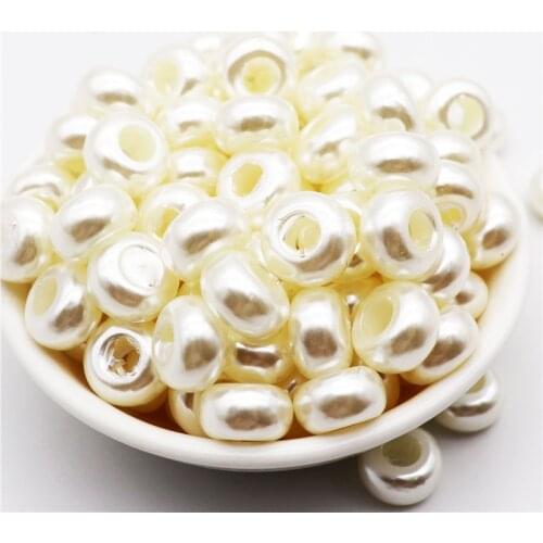 50pcs Rondelle Beads Big Hole European Beads Murano Spacer Charms fit Pandora Bracelet Bangle Necklace for DIY Jewelry Making