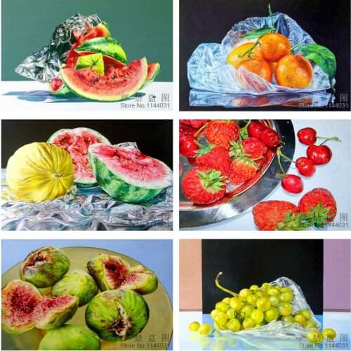 5D Diy Diamond Painting Watermelon Grape Orange Diamond Embroidery DIY Needlework Cross Stitch Full Drill Painting Decor