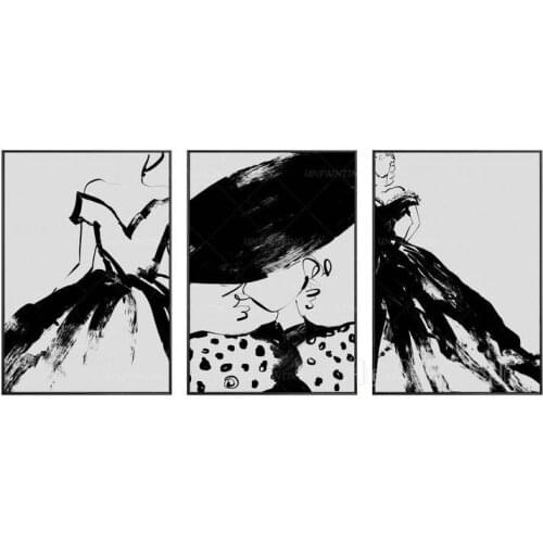 Abstract Woman Painting Portrait Plate Oil Canvas Engraving Interior Art Decoration