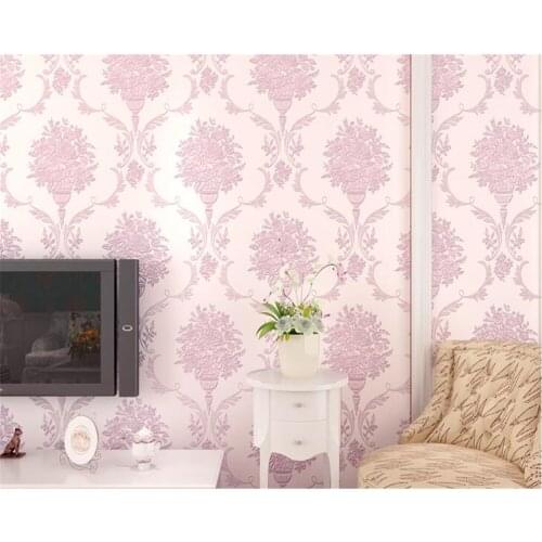 Beibehang American nonwoven wall paper 3D restaurant TV European pastoral flowers vertical AB version of the 3d wallpaper behang