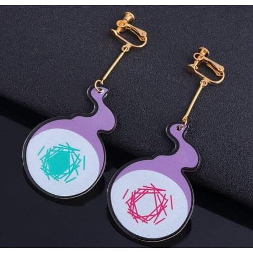 Anime Toilet-Bound Hanako-kun Earrings Cosplay Yugi Amane Double-sided Acrylic Ear Clip Costume Accessories Jewelery
