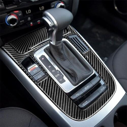 Carbon Fiber Car Accessories Interior Control Gear Box Shift Panel Modification Cover Trim Stickers For Audi A4L A5 Q5 2008