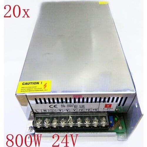 FREE DHL 20pcs/lot 800W DC24V 33.3A LED Switch Power Supply transformer,Input AC 100V~240V ,2 years warranty