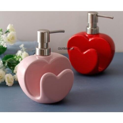 Lovely 450ml Ceramic Emulsion Bottle Shower Gel Shampoo Liquid Soap Dispenser Hand Sanitizer Bottle Bath Bottles Bathroom acces