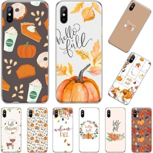 Pumpkin Happy Autumn leaf Phone Case for iPhone 11 12 pro XS MAX 8 7 6 6S Plus X 5S SE 2020 XR coque shell funda hull