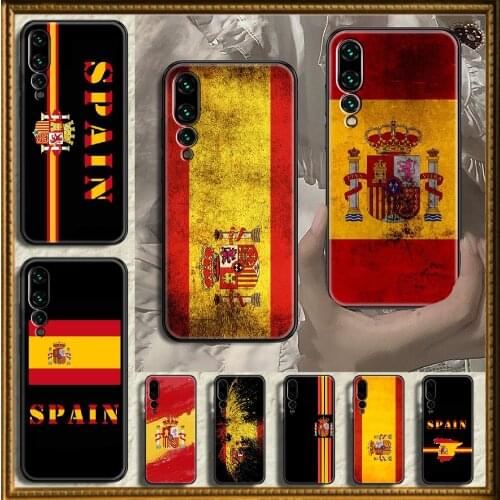 Spain Flag Coat of Arms Phone case For Huawei P Mate P10 P20 P30 P40 10 20 Smart Z Pro Lite 2019 black fashion Etui 3D prime