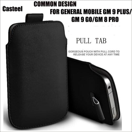 Casteel PU Leather Case For General Mobile GM 9 PLUS GM 9 GO GM 8 PRO Pull Tab Sleeve Pouch Bag Case Cover