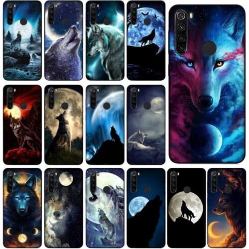 Yinuoda Moon roaring wolf TPU black Phone Case Cover Hull for Xiaomi Redmi 5plus 5A 6 6A 7 7A Note 7 8 8T 8Pro