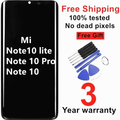 AMOLED Screen For Xiaomi Mi Note 10 Lite Display Screen Lcd Display Touch Screen For xiaomi mi note 10Pro