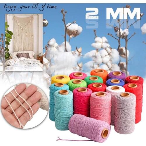 2mm Cotton Rope Colorful Twine Macrame Cord String Thread For Party Wedding Decor Accessory DIY Thread