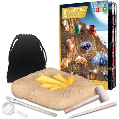 Crystal Gemstone Mining Digging Kit DIY Excavation Treasure Toy Set Archaeology Discovery Digging Kit Education Toy