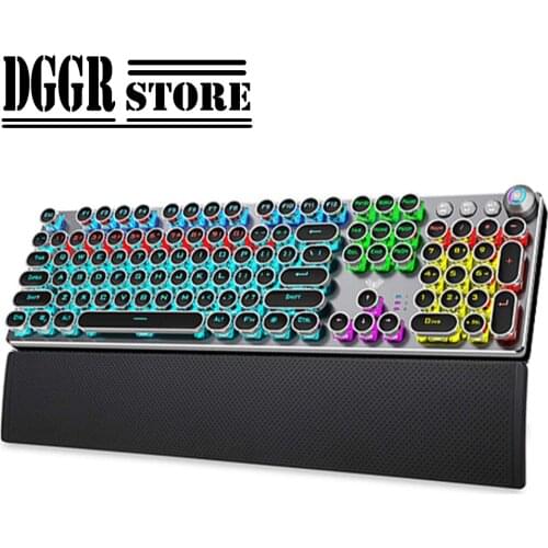 AULA retro keycap gaming mechanical keyboard blue/black /brown switch anti-ghosting USB wired LED backlit gaming keyboard
