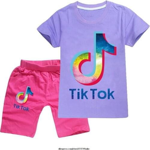 Tik Tok Summer baby boy clothing set cotton t-shirt childrens T-shirts+Shorts Kinderen Peuter jongens kleding childrens suit