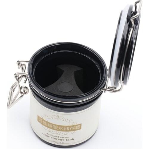 Eyelash Glue Storage Tank Durable Container Adhesive Stand Activated Carbon Sealed Storage Jar for Eyelashes Extension