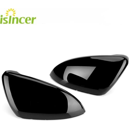 2 pcs Side Wing Mirror Cover Caps Bright Black RearView Mirror Case Cover for VW Golf 7 MK7 7.5 GTD R GTI Touran L E-GOLF