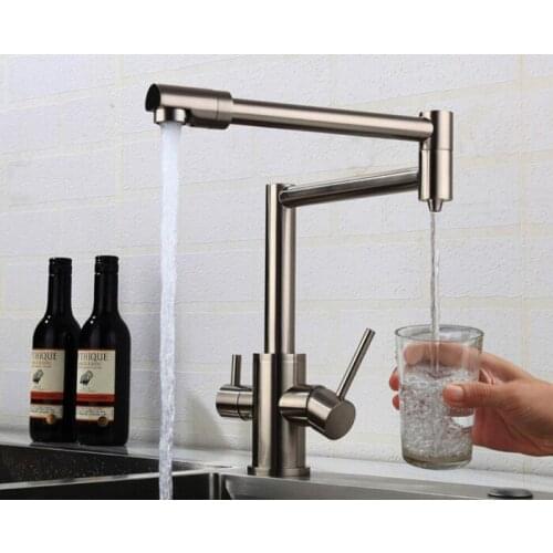 Kitchen Faucet Drinking Water Single Hole Black Hot and cold Pure Water Sinks Deck Mounted Mixer Tap