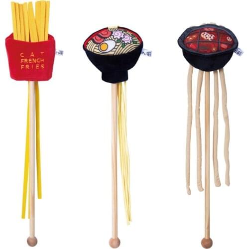 Legendog Cat Wand Toy Food Shape Kitten Teasering Toy Plush Cat Interactive Toy Catnip Kitten Toy Cat Teaser Wand Pet Supplies