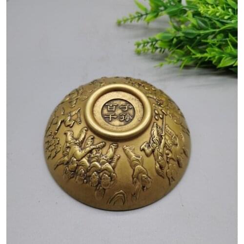 Brass good luck Copper bowl with hundreds of children and thousands of grandchildren