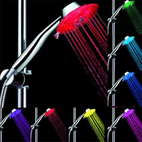 Multicolor LED Handheld Romantic Light Water Bath Home Bathroom Shower Head Light Shower Head No Battery Bathroom Accessories