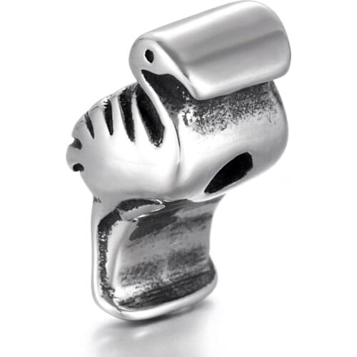 Stainless Steel Flamingo Spacer Bead Polished 2.5mm Hole Metal Beads Charms for DIY Bracelet Jewelry Making Accessories