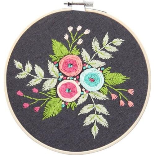Beginner Handwork Material Package Flower Leaves Bouquet Embroidery Knitting Kits Sewing Cross Stitch Sets Decorative Paintings