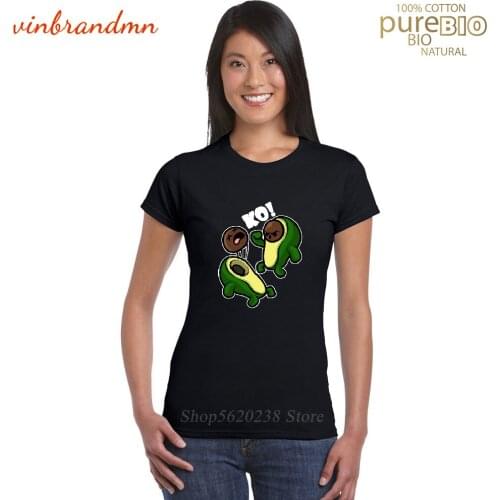 Novelty Avocado Fighters T shirt Women Funny Avocado Fighting KO T-shirt Hiphop Fruit Boxing tee shirt humor foodie tshirt Lady