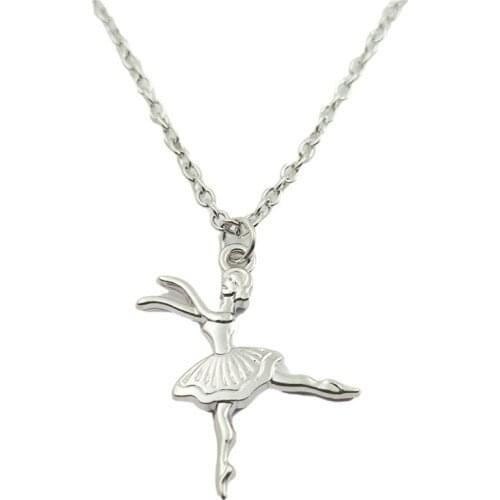 Ballet Dancer Girl Charm Creative Chain Necklace Women Pendants Fashion Vintage Jewelry Accessory ,Friend Gifts