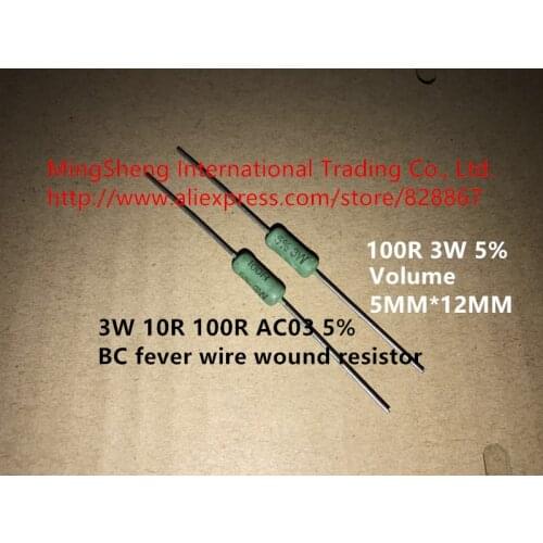 Original new 100% 3W 10R 100R AC03 5% BC fever wire wound resistor (Inductor)