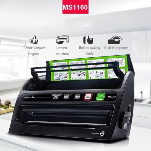 MS1160 Large Power Vacuum Food Sealer Dry Wet Food Vacuum Sealing Food Fresh Keeping Sealer with Vacuum Hose for Vacuum Cans