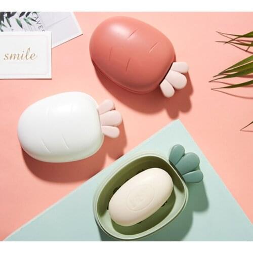Portable Carrot Soap Box Bathroom Dish Plate Case Soap Box Soap Rack Home Shower Travel Hiking Holder Container